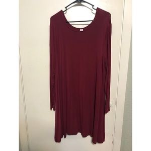 Burgundy Swing Dress
